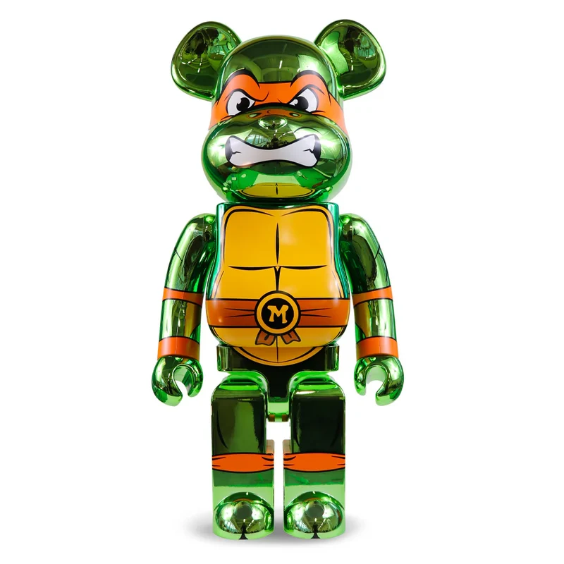 1000% Bearbrick Michelangelo (TMNT) - Chrome Ver.