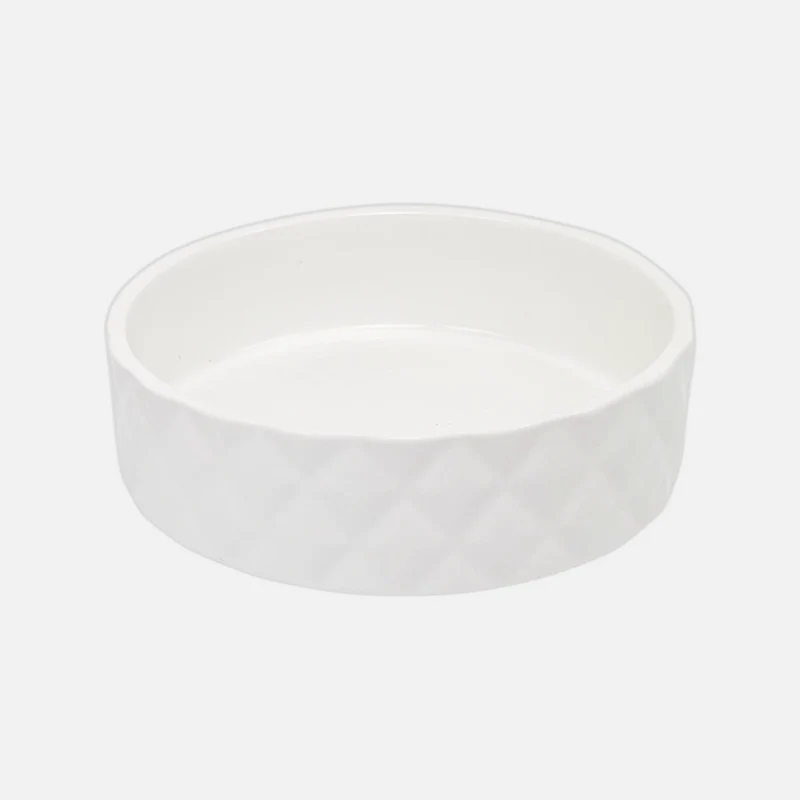Embossed ceramic bowl for pet