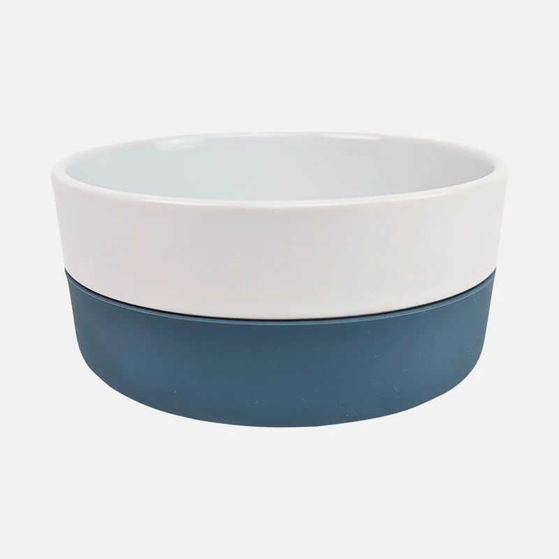 Ceramic bowl with non-slip silicone base