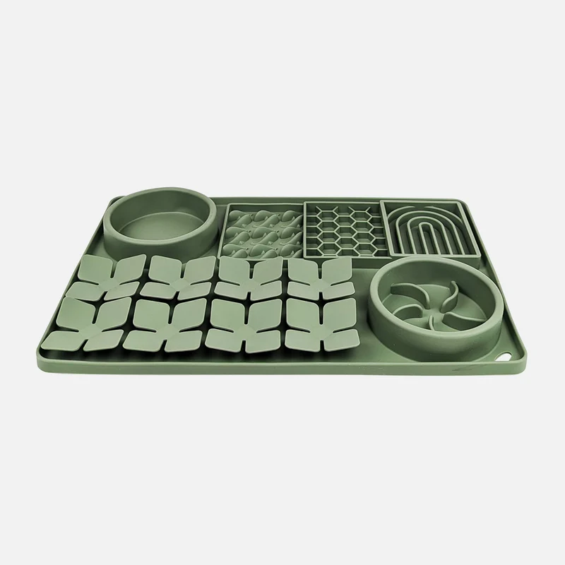 Multi textured slow feeder
