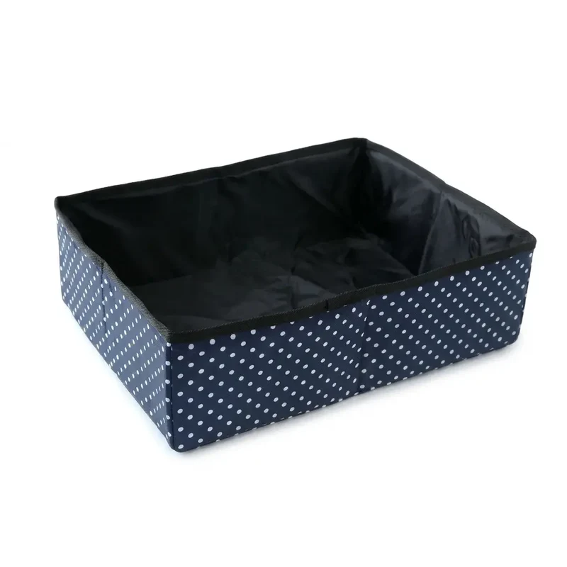 Bac à litière étanche et pliable avec motifs à pois pour chat