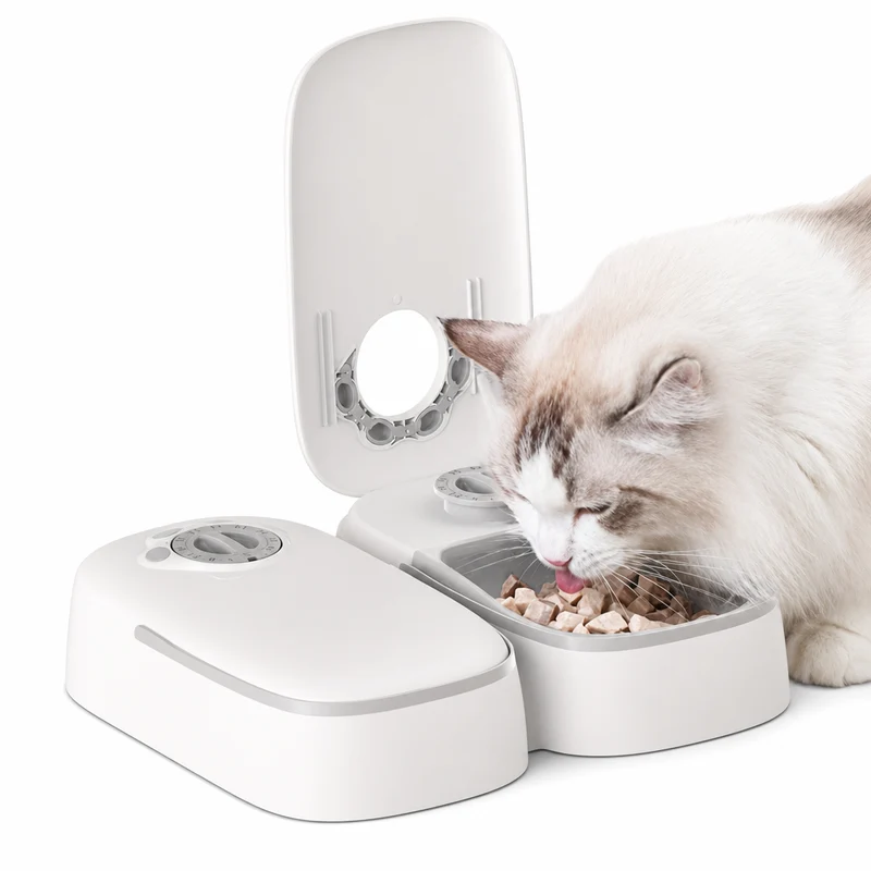 Mangeoire automatique grise pour chat