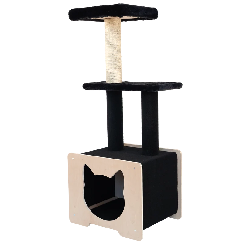Hut Hideout - Deluxe 3-Level Cat Tree
