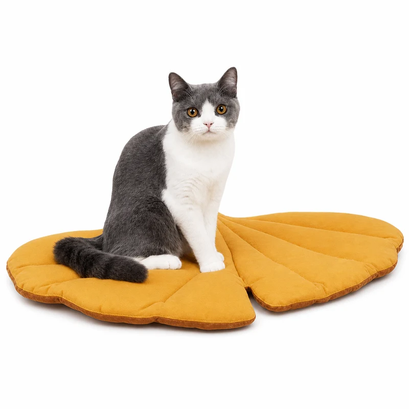 TAPIS, LIT, COUSSIN DOUX EN FORME DE FEUILLE POUR CHAT – FEUILL’À’CHAT™