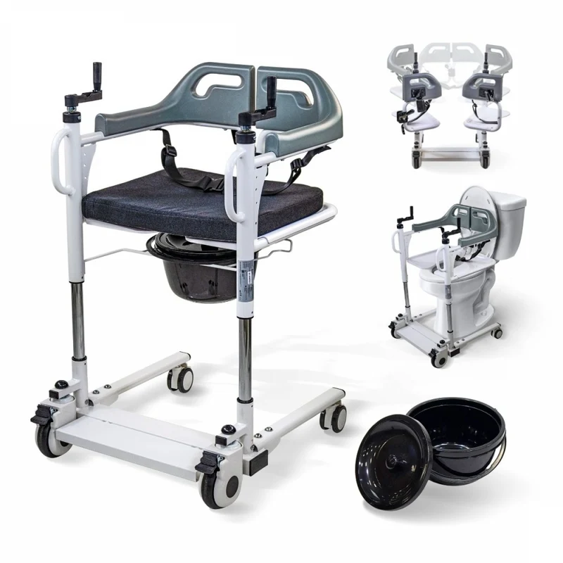 Chaise de transfert avec toilettes | Réglable | Double système de sécurité | Seau et coussin amovibles | Willy | Mobiclinic