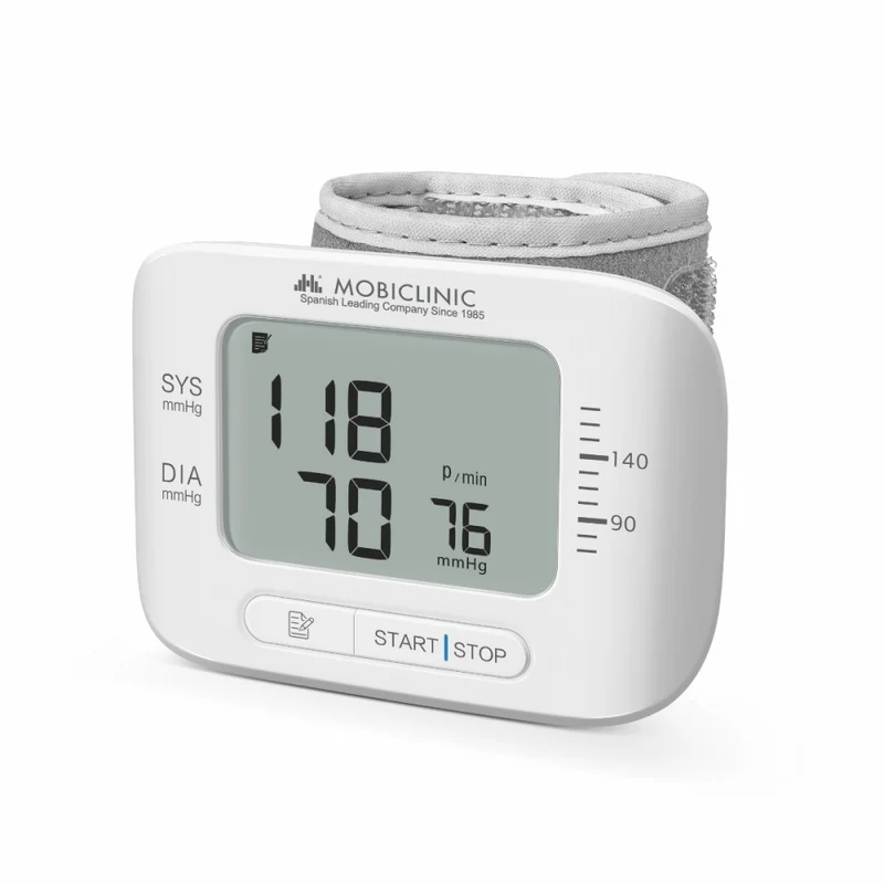 Tensiomètre au poignet | Écran LCD | Compact | Mémoire | Détection de rythme cardiaque irrégulier | Vitalpress | Mobiclinic