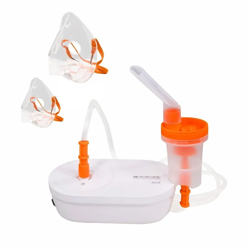 Nébuliseur à air comprimé | 2 masques + embout buccal | Silencieux | USB | Portable et léger | Nebumobi2 | Mobiclinic