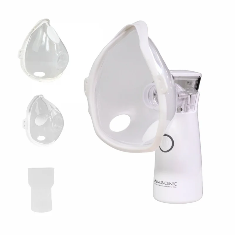 Nébuliseur à mailles | Portable | 2 masques + embout buccal | Étui de transport | Sans fil et USB | Nebumobi1 | Mobiclinic