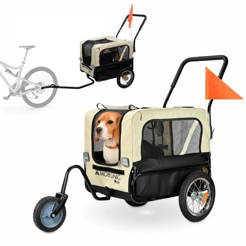 Remorque pour chien et chariot de transport | 2 x 1 | Housse imperméable | 40 kg | Oxford 600D| 123x67x100 cm | Mobiclinic