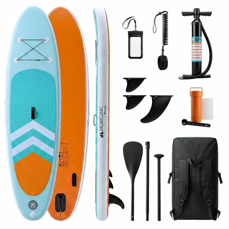 Planche paddle surf gonflable |320 x 83 cm | Pagaie réglable |Pompe |Sangle de sécurité |Sac à dos de voyage |Lilo | Mobiclinic
