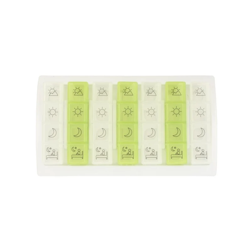 Pilulier | pilulier hebdomadaire | 4 doses quotidiennes | Blanc |