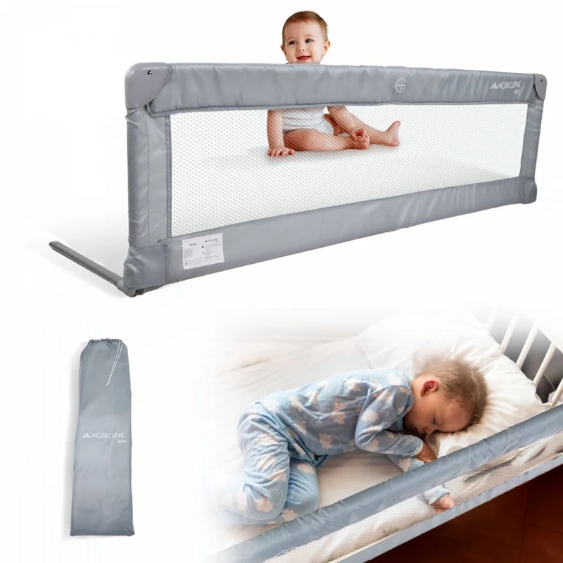 Barrière de lit | Pliable | Transportable | Double fixation | 150cm | Sûr | Poids max 25kg | Dreamy | Mobiclinic