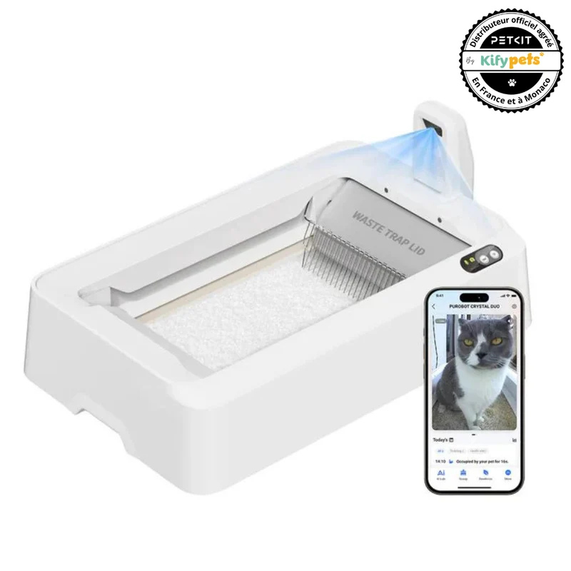 PETKIT Purobot Crystal Duo – Litière autonettoyante connectée pour chat avec caméra IA