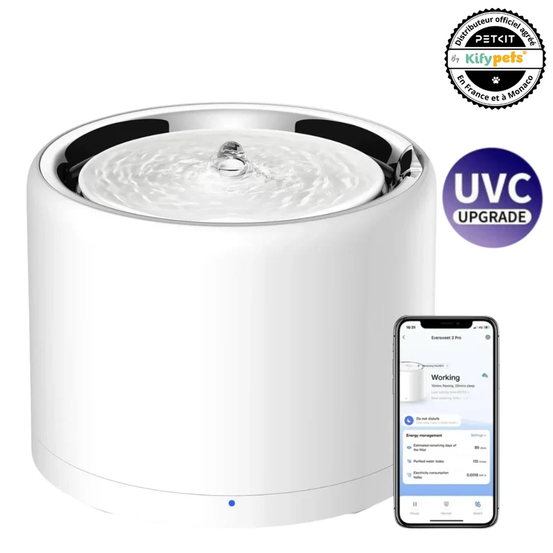 EVERSWEET PRO 3 UVC fontaine a eau connectée pour animaux 1.8L