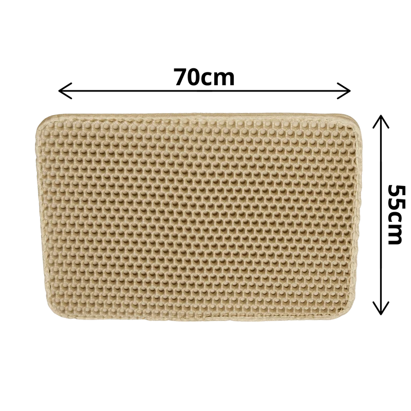 Tapis Anti-Projection Beige pour Litière – 50 x 70 cm
