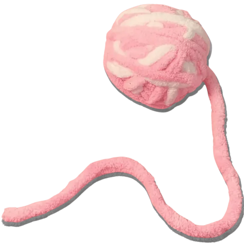 Pelote de Laine Avec Grelot Rose et Blanche - Jouet pour chat