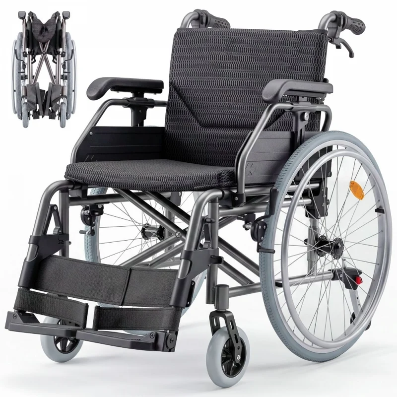 Fauteuil roulant | Cadre réglable | Attache rapide | Anti-basculement | Roues pneumatiques | Aluminium | Trevi | Mobiclinic