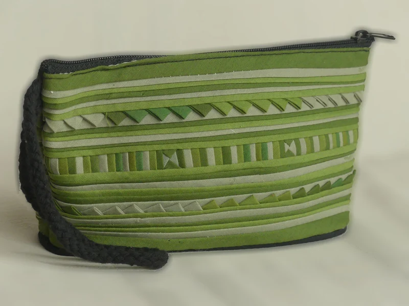 Pochette fait main - grand format | verte