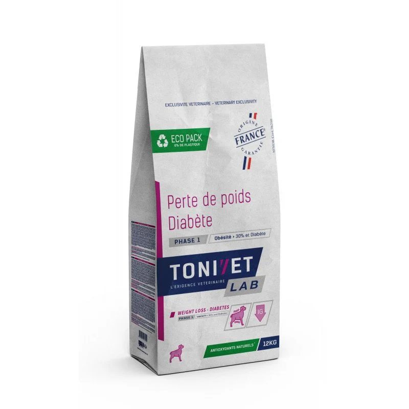 Anti-gaspi Croquettes Tonivet Chien Perte de poids Diabète phase 1