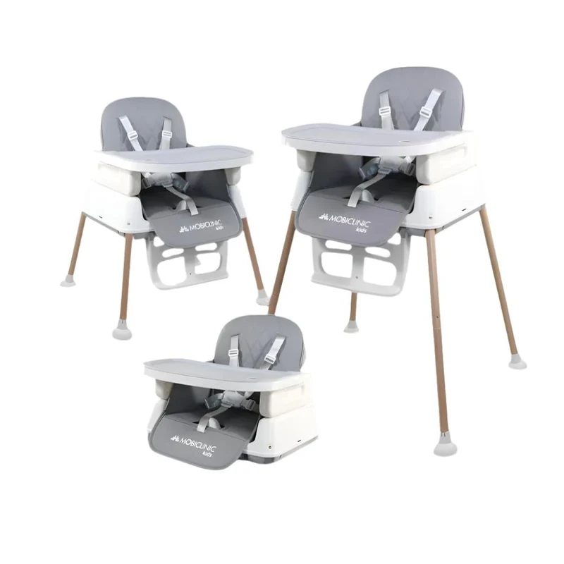 Chaise haute bébé | Évolutive | Pliable | 3 en 1 | Plateau réglable | Sangles de sécurité | Voyage | Jeu | Kiara | Mobiclinic