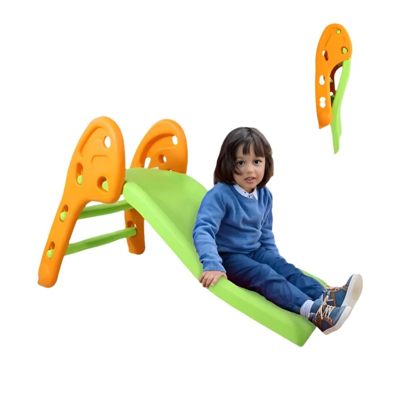 Toboggan pour enfants | Résistant | Pliable | Bords arrondis | Marches antidérapantes | Max.35kg | Vert | Dino XL | Mobiclinic