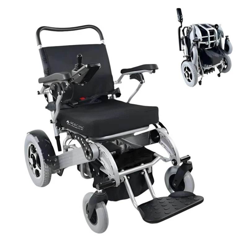 Fauteuil roulant électrique | Pliable | Aluminium | Auto. 34 km | 24V | Léger | Troya Plus | Mobiclinic