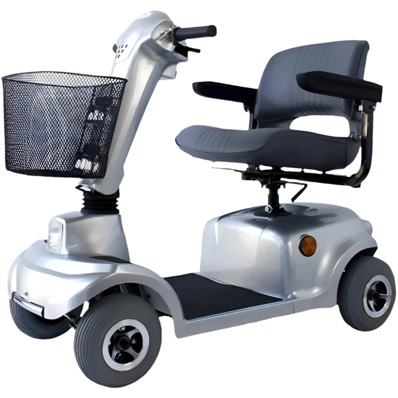 Trottinette électrique mobilité réduite | Auton. 45 km | Siège pivotant et rabattable | 36Ah | Gris | Piscis | Mobiclinic