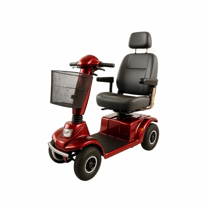 Scooter électrique pour handicapés | 4 roues | Premium | Démontable | Auton. 45 km | 12V | Bordeaux | Libra | Mobiclinic