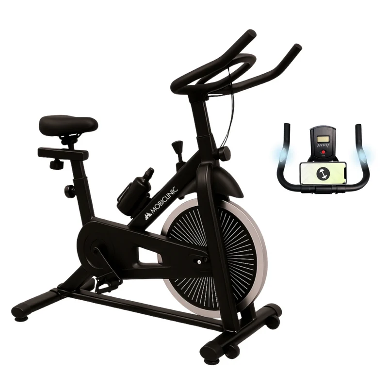 Vélo d'appartement | Réglable | Contrôle de l'entraînement | Poids max. 100 kg | Volant d'inertie 6 kg | Teide | Mobiclinic
