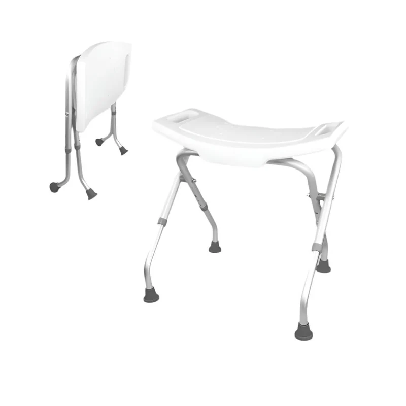 Tabouret de douche blanc | pliable et réglable en hauteur | Delta