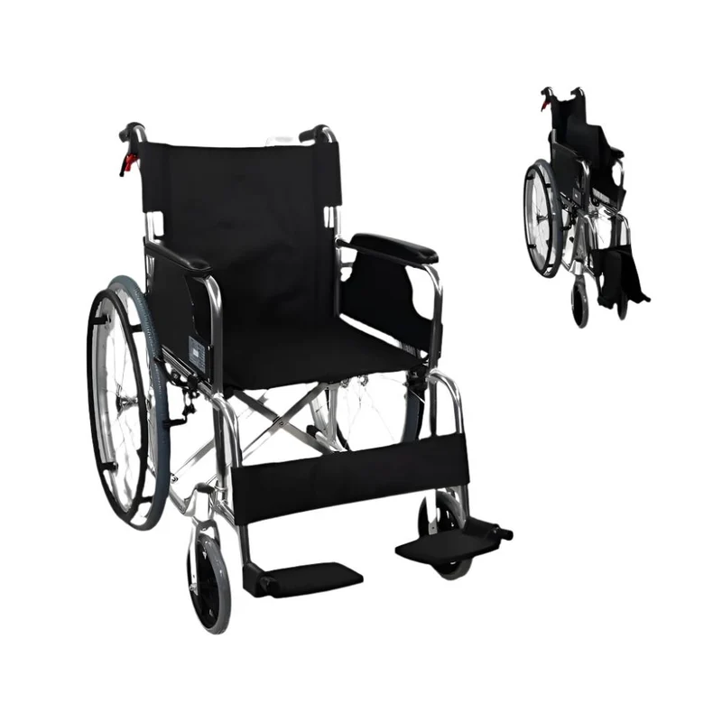 Fauteuil roulant | Aluminium | Pliable | Avec freins | Accoudoirs et repose-pieds | Ultraléger | Palacio | Mobiclinic