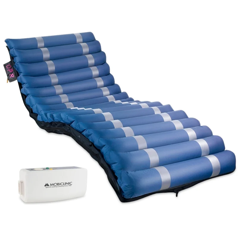 Matelas anti-escarres | Plus large | Avec compresseur | 200x105x12,8 | 17 cellules | Nylon TPU | Bleu | Mobi 3 PLUS | Mobiclinic