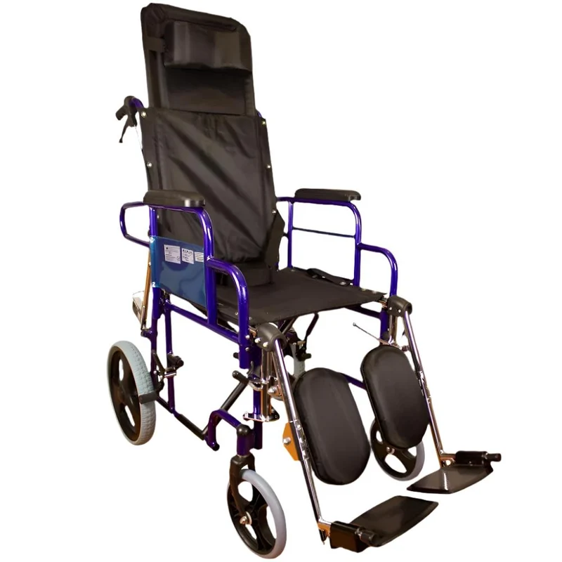 Fauteuil roulant pliable | Accoudoirs et repose-pieds amovibles | Freins à pression | Acier | Noir | Esfinge | Mobiclinic