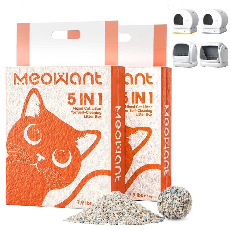 Meowant Premium 5-in-1 Mixed Cat Litter 7.9 lbs × 2