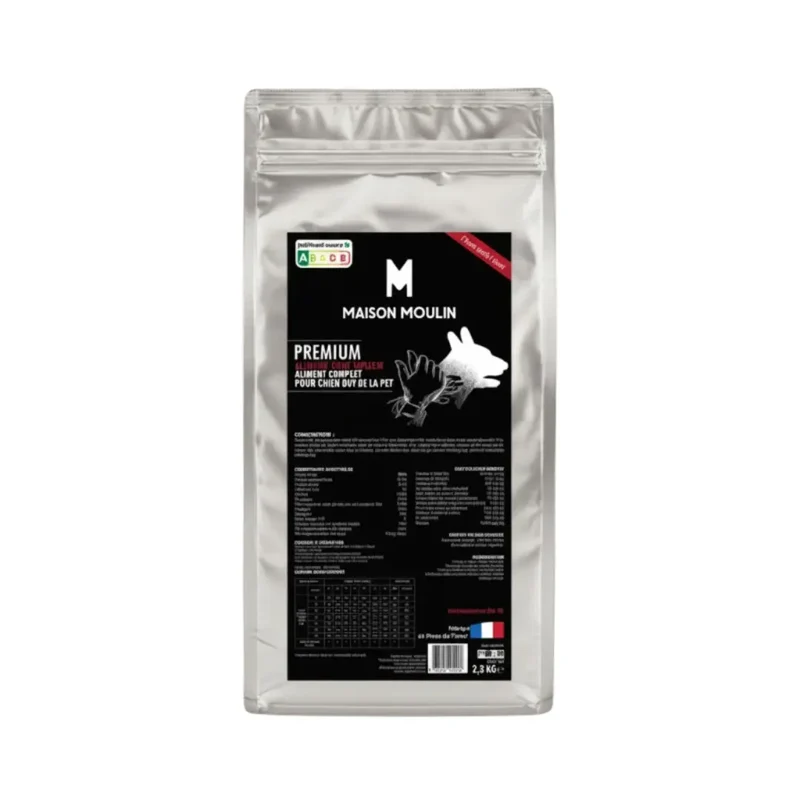 Anti-gaspi Croquettes Premium Sans Céréales Chien Actif/Chiot Maison Moulin
