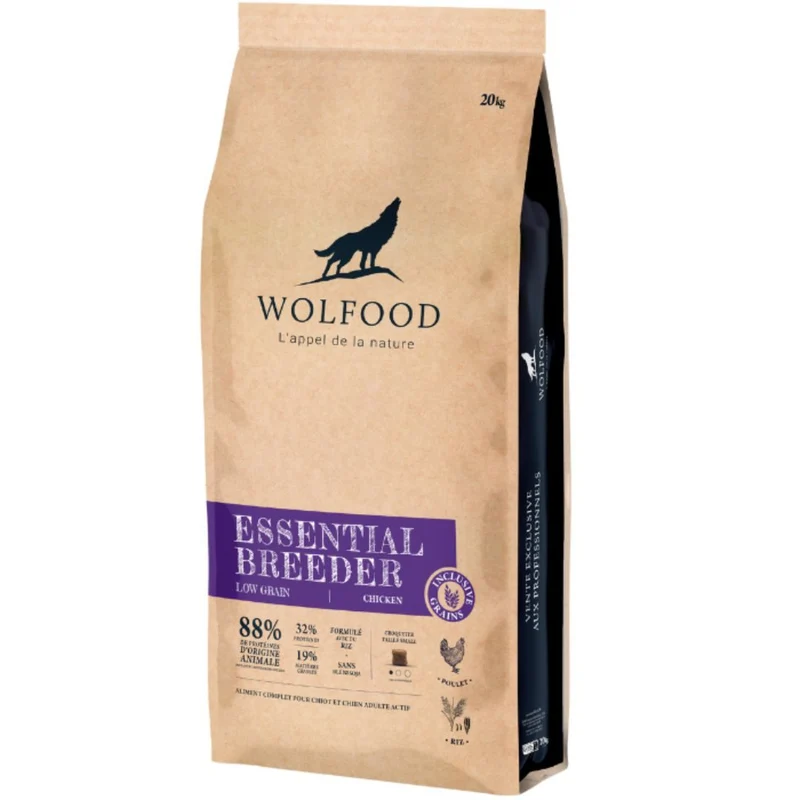 Croquettes Wolfood Essential Breeder low grain