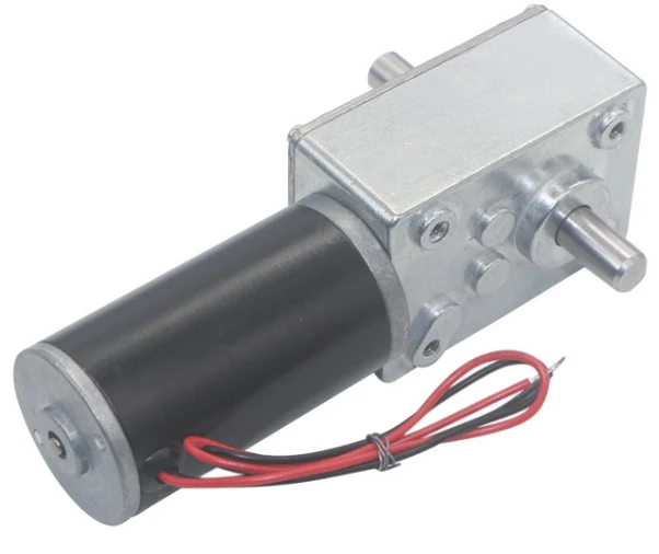 24V 80RPM High Torque Dual Shaft 31D Motor with Worm Gear Reduction