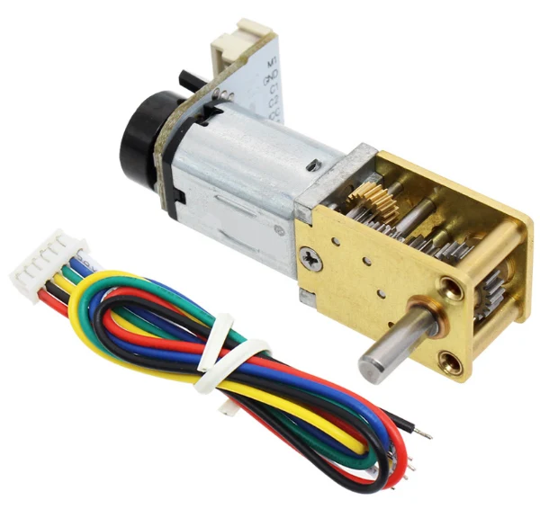 Micro DC Worm Gear Motor with encoder - 12V 78RPM