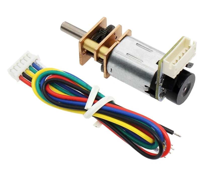 12V Micro Metal gearmotor w/ Encoder & cable, 105rpm