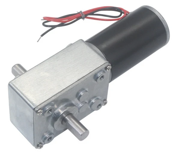 24V 260RPM High Torque Dual Shaft 31D Motor with Worm Gear Reduction