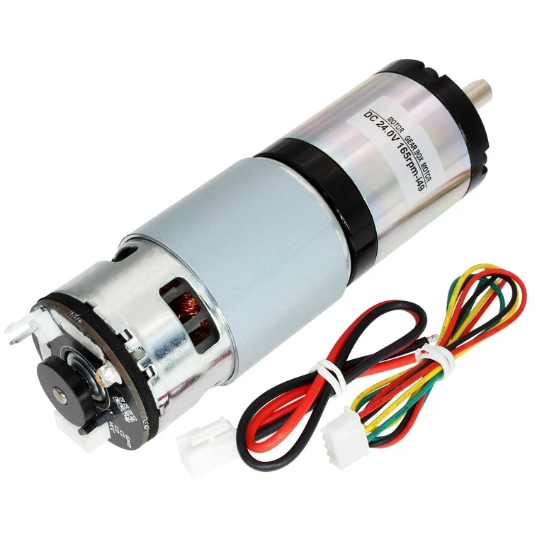 42mm High torque planetary gear motor with encoder - 24V 90RPM