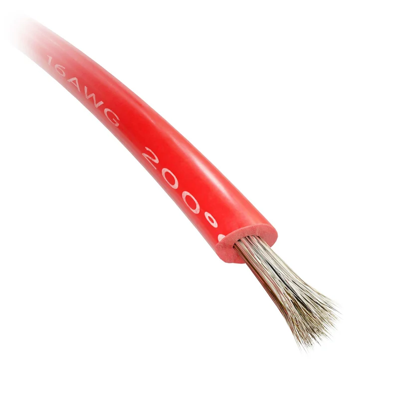 16AWG Red Premium Silicone-Jacket Wire (3m)