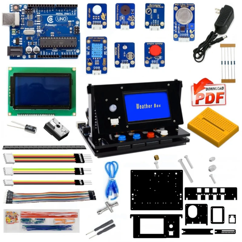 Adeept Indoor Weather Box UNO R3 Starter Kit