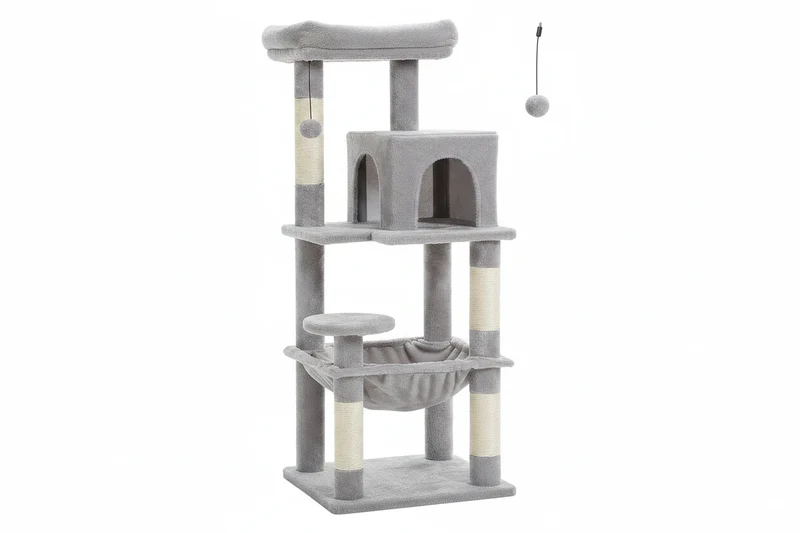 Grande Tour Arbre à Chat 5 Niveaux – Cabane, Hamac & Griffoirs Sisal
