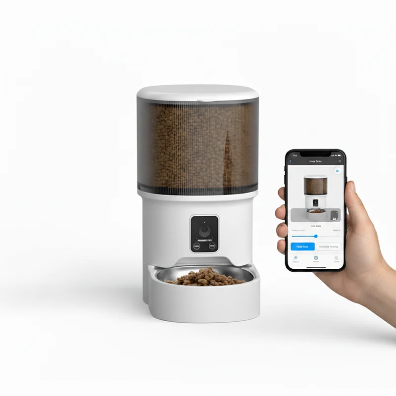 Distributeur Automatique Croquettes 4L – 3 Versions : Bouton, WiFi ou Caméra