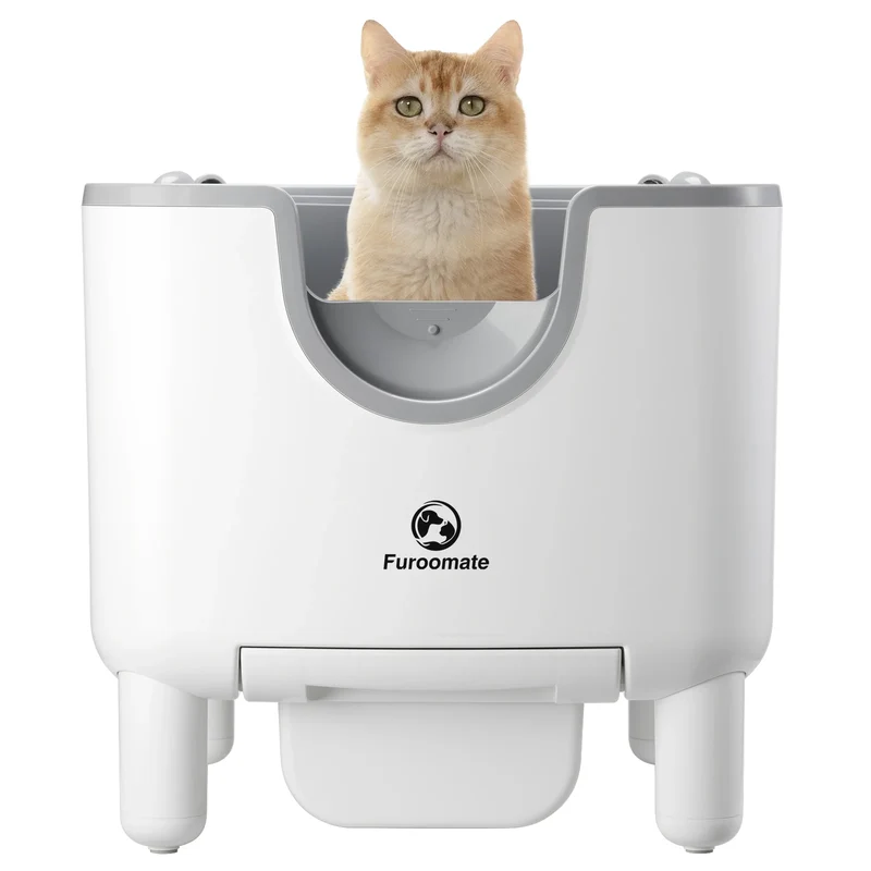 Litière Automatique Chat F6 Autonettoyante - Design Ouvert Anti-Odeur