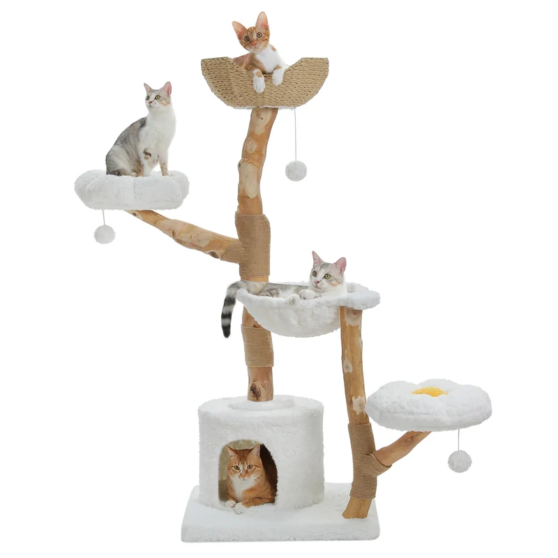 Arbre à Chat Multi-Niveaux avec Griffoirs & Couchages