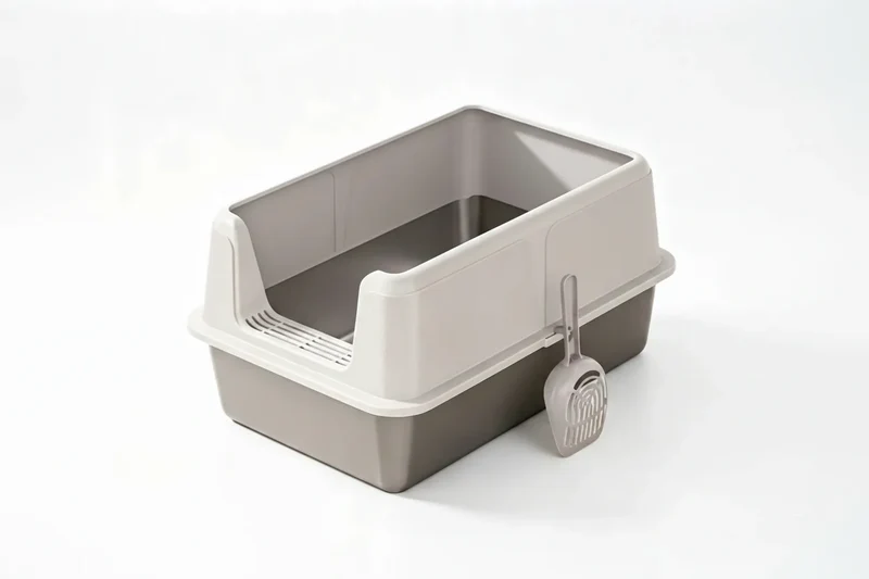 Bac à litière en inox à bord haut – 60x40x30 cm, anti-éclaboussures