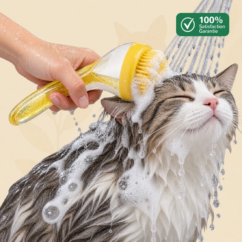 BrushyPet - Brosse de bain 2 en 1 pour animaux