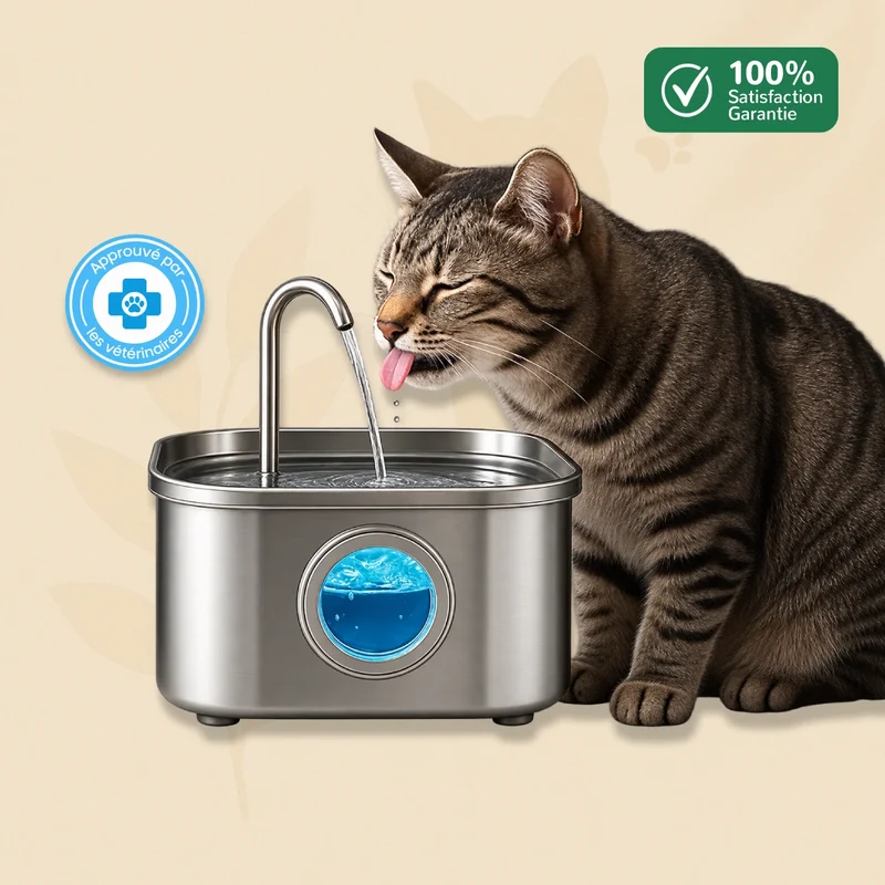 HydraChat - fontaine chat inox 304 avec filtration 5 étapes